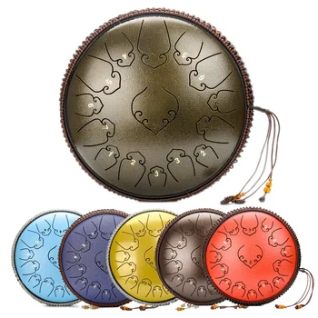 

Tongue Drum 14 Inch 15 Notes Handpan Drum Tank Drum Chakra Drum for Meditation, Yoga and Zen with Travel Bag
