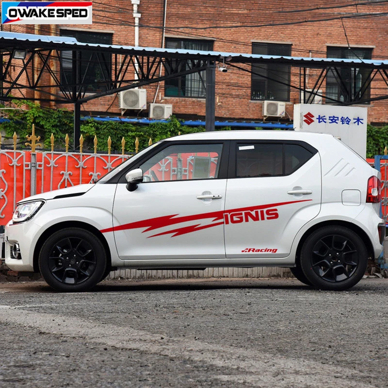 Racing Sport Stripes Car Both Side Body Decor Sticker For SUZUKI-IGNIS Auto Door Vinyl Decals Exterior Accessories (4)