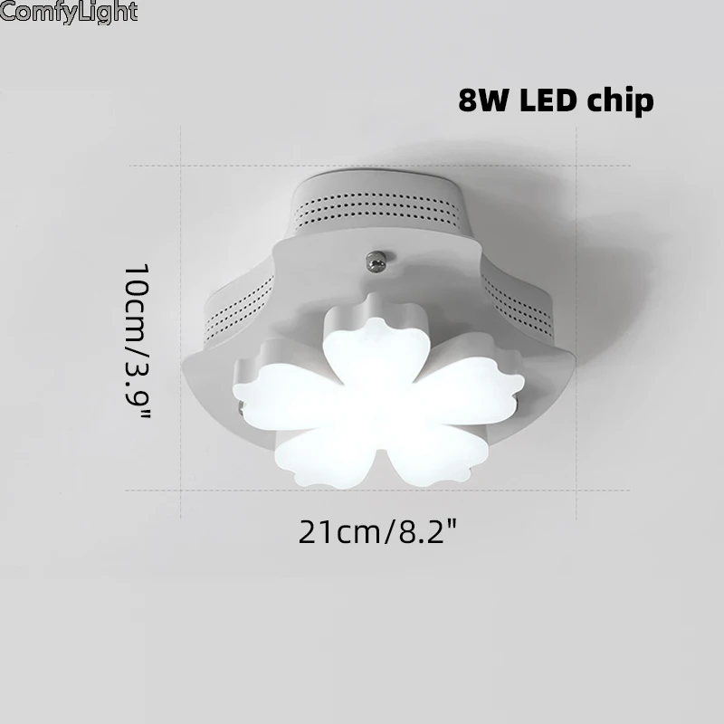 Современный Цветочный светодиодный потолочный светильник для гостиной, спальни, домашнего магазина, скандинавский светильник, светильник, лампа для коридора, коридора, белого цвета, лофт