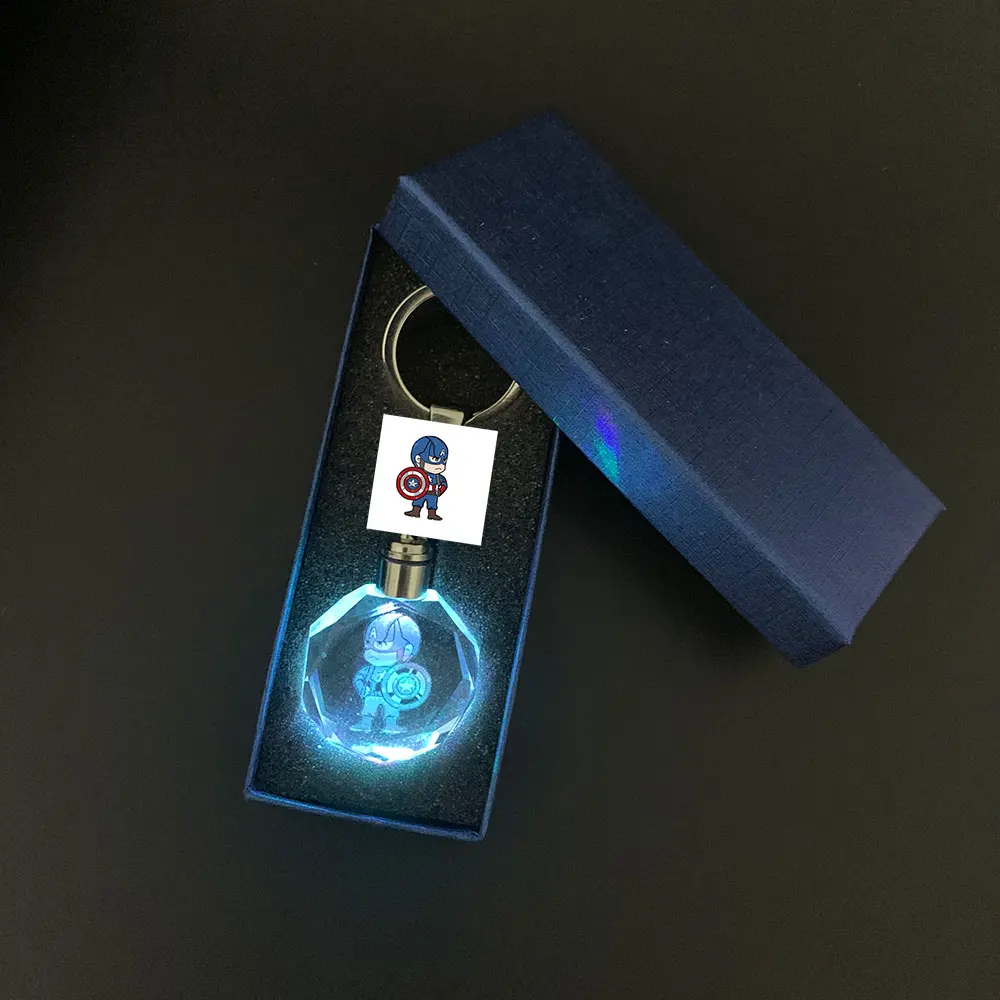Bright Dragon Ball Crystal the Avengers Key Holder Bag Pendant Jewelry Cartoon Anime Crystal Shiny Ball Led Car Pendant
