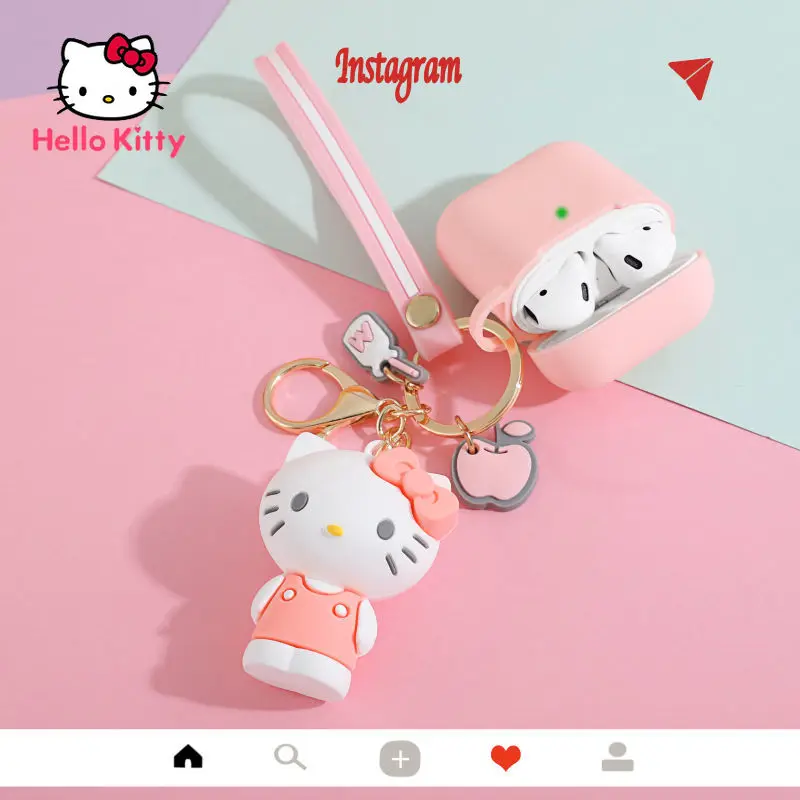 

Hello Kitty wireless bluetooth compatible headset protective case for Apple Airpods 1/2 generation