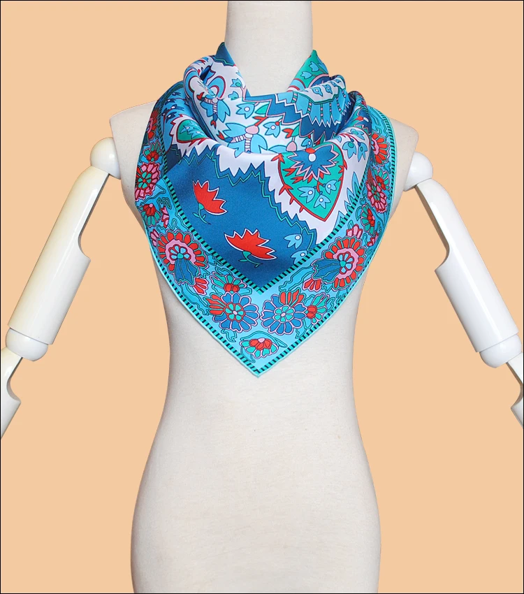 HuaJun 2 магазин | освежающий летний "Пейсли из Пейсли" 90 Шелковый квадратный шарф саржевый струйный шарф ручной прокатки