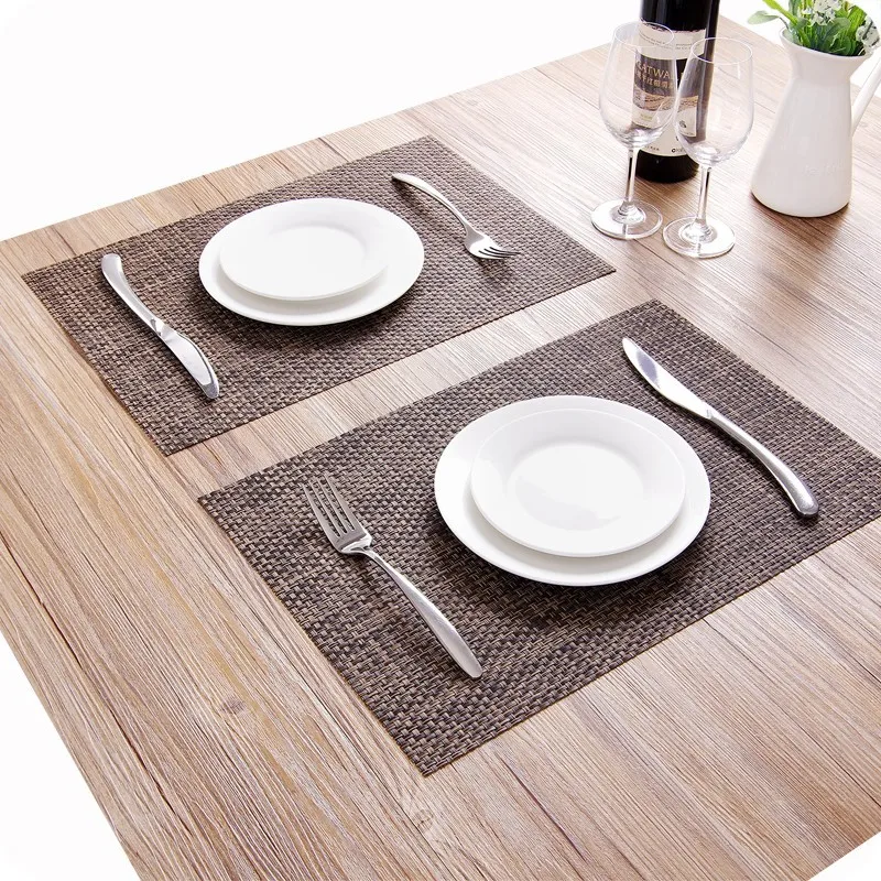 

PVC Washable Placemats for Dining Table Mat Non-slip Placemat Set In Kitchen Accessories Cup Coaster Wine Pad Wholesale