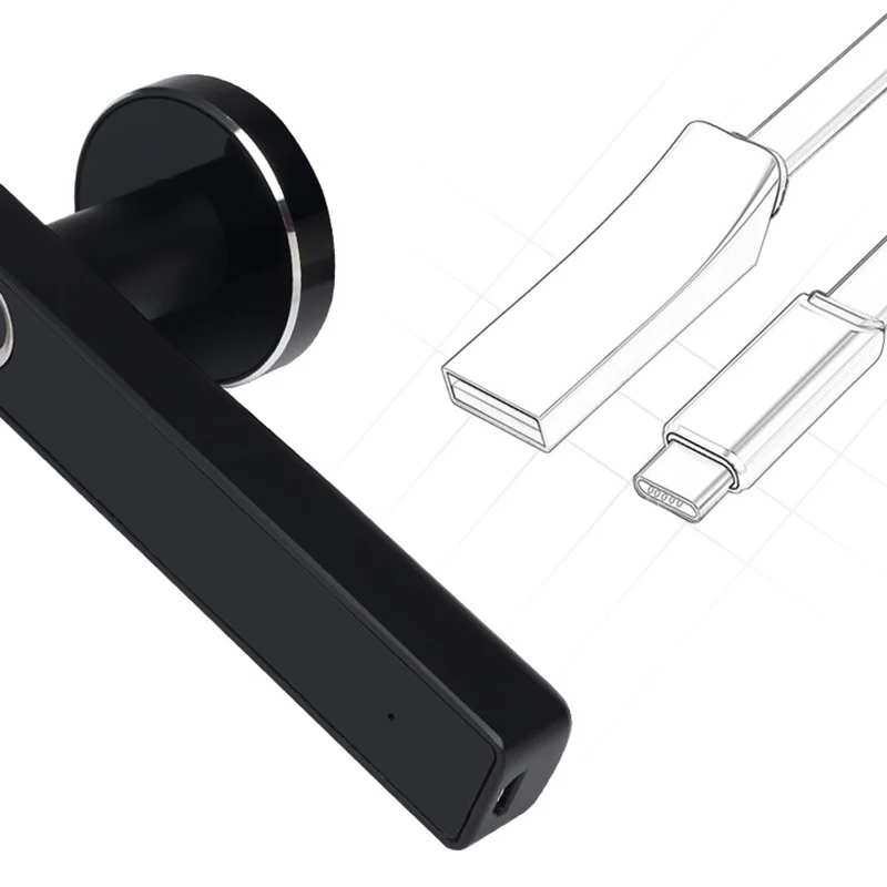 

Black Biometric Fingerprint Door Lock Smart Stainless Steel Home Security System