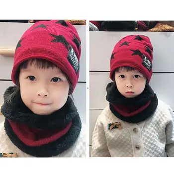 

Kids Knitted Scarf Hat Set Children Baby Boy Girl Winter Warm Beanie Cap Scarves CORB