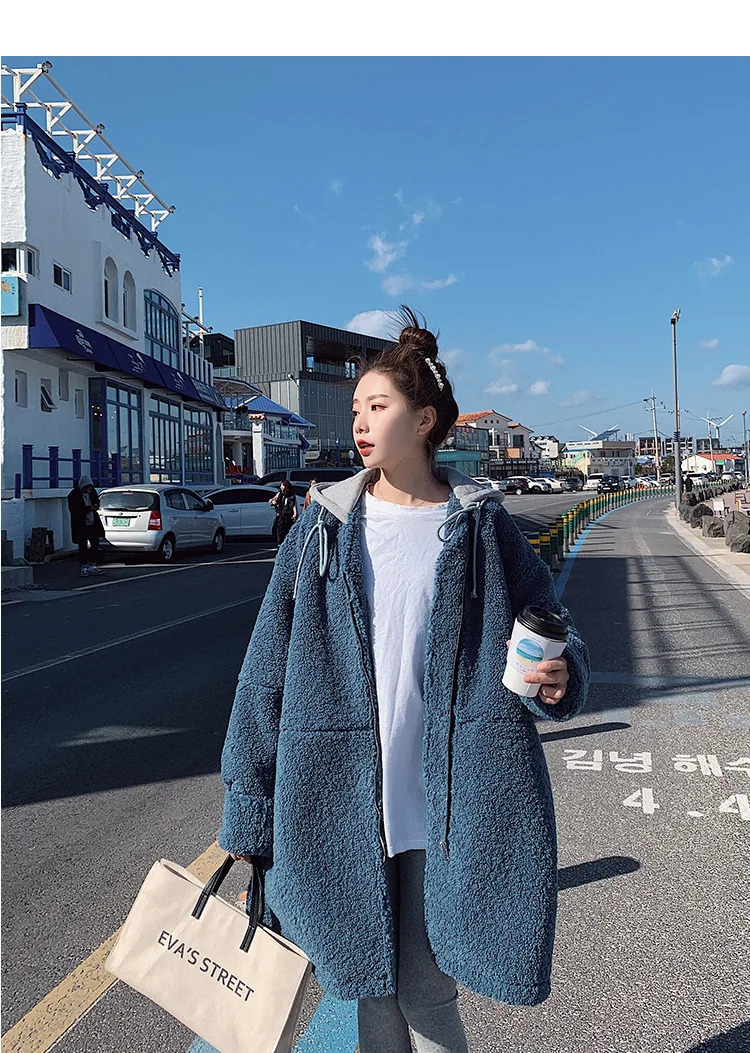 Dongdaemun, хлопковая стеганая одежда, хлопковое пальто для женщин, зима, корейский стиль, свободный крой, для похудения, студенческий стиль, овечья шерсть, толстая