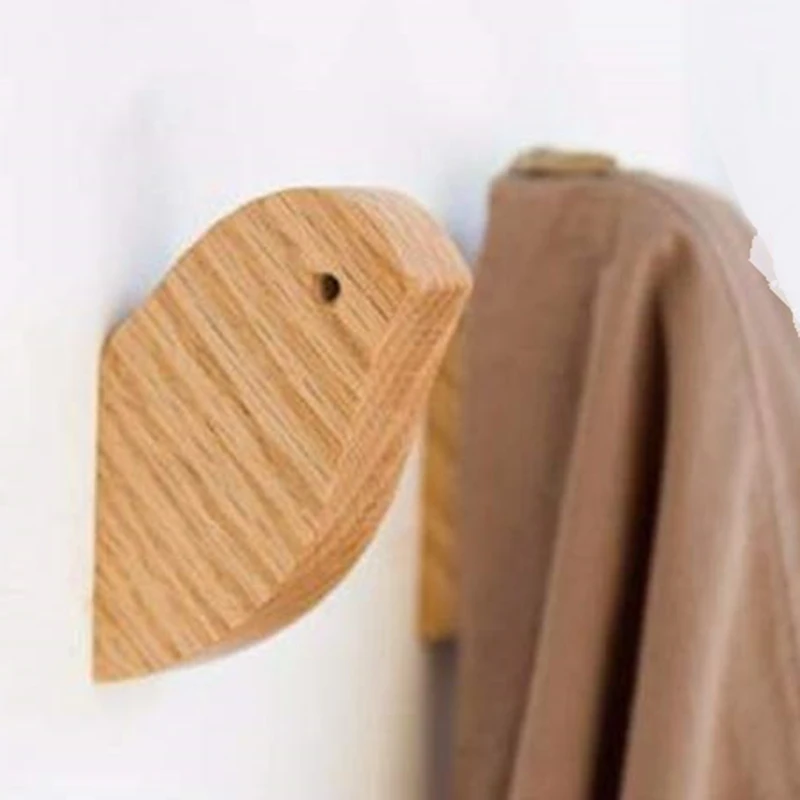 

2 Pcs Natural Wooden Coat Hooks Vintage Single Organizer Hangers Wall Mounted Single Wall Hook Rack for Clothes Hat Hanger Towel