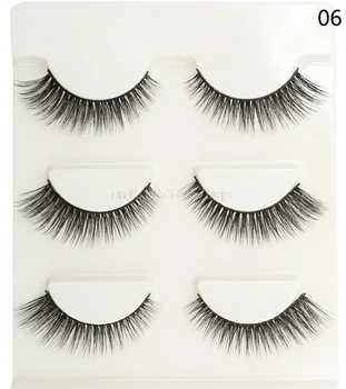 

New 3 Pairs Natural Mink Eyelashes Fake Lashes Long Makeup 3d Mink Lashes Extension Eyelash False Eyelashes For Eye Beauty