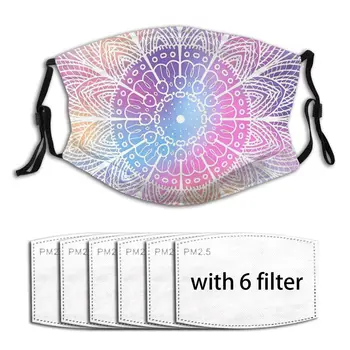

Air Pollution With Filter PM2.5 Mouth Face Mask Mandala Colourful Washable Anti Pollution Dust Reusable Breathable