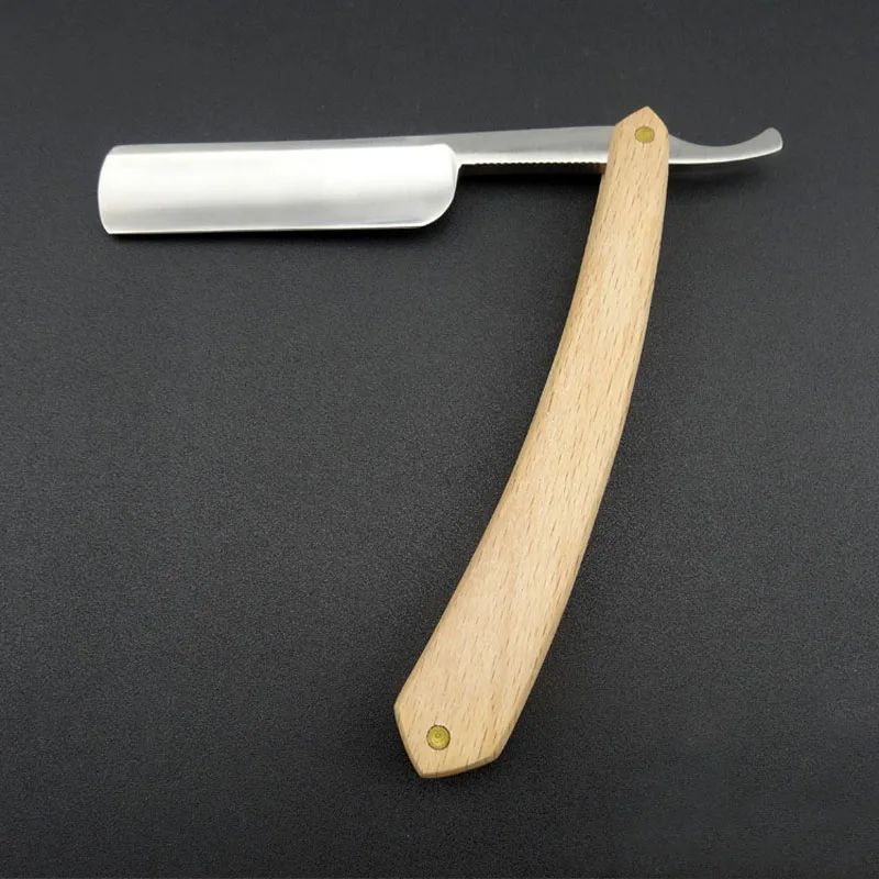 regular razor Пустые мужские бритвенные прямые бритвы классические из чистого бука с деревянной ручкой парикмахерские бритвы заточенные предварительно нож бритвы - Цвет: regular razor