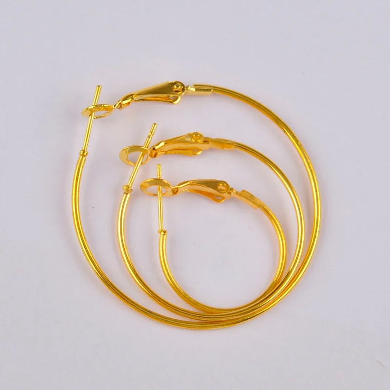Gold Plated 500 шт 16 мм 20 мм 25 мм 30 мм 35 мм 40 мм 45 мм 50 мм 60 мм Серьги-кольца, Находка ухо разрезное кольцо крючки серьги DIY Ювелирные изделия Аксессуары - Цвет: Gold Plated