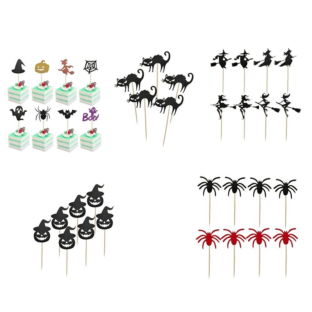 8pcs Cake Topper Theme Plastic Fruit Picks Cupcake Insert Cards For Party 2020 Halloween Decoration | Дом и сад