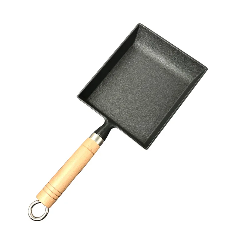 Cast iron square pan thick egg roast jade roast pot Japanese style egg