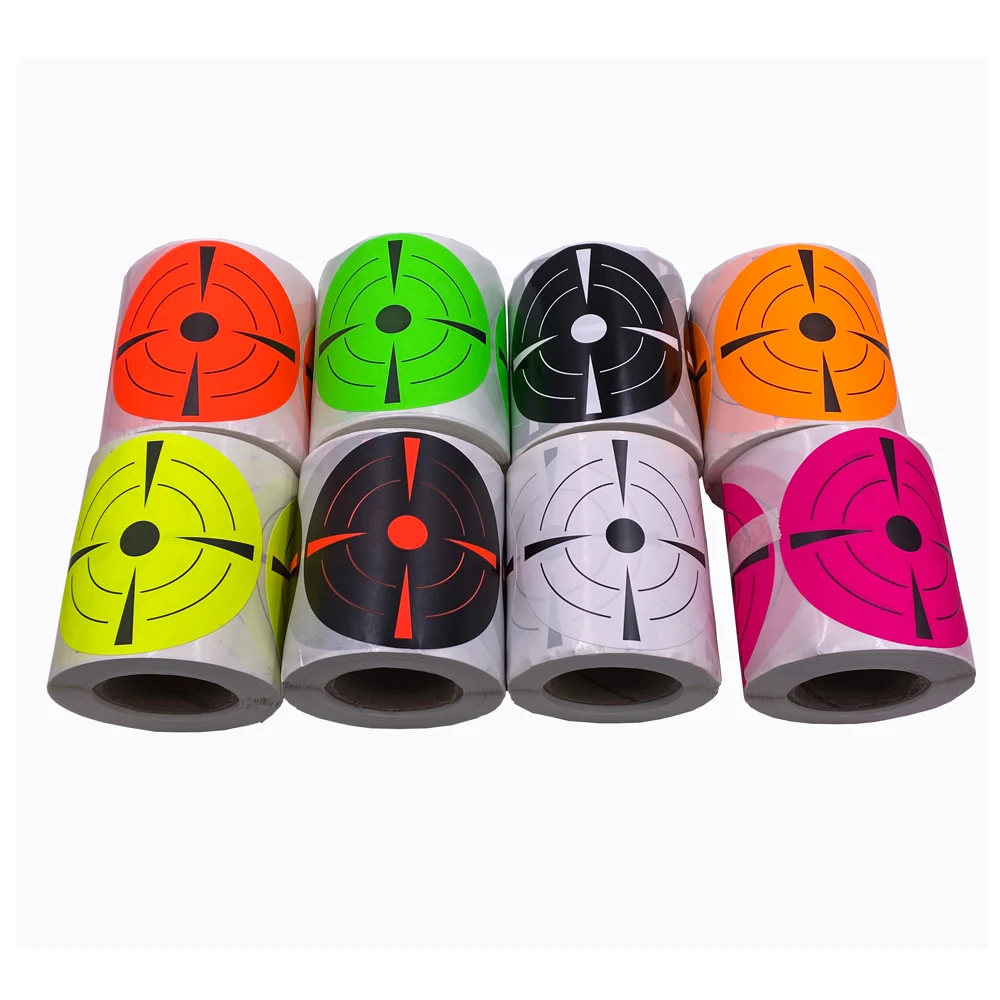 Rouleau 200 autocollants cibles tir 8 couleurs 3 pouces pour airsoft BB pistolet à plombs