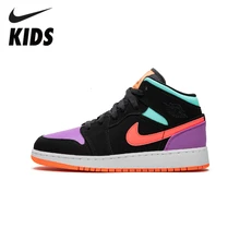 Nike Air Jordan 1 оригинальная детская обувь удобная Легкая детская Баскетбольная обувь спортивные кроссовки# AR6352-083