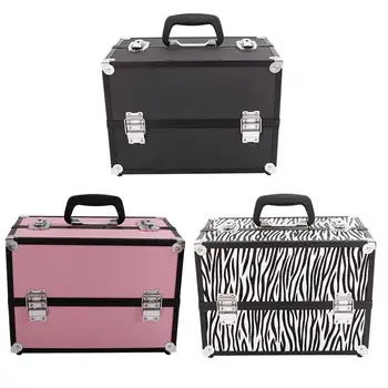 

Aluminum Alloy Makeup Case Jewelry Box Organizer Storage Toolbox Cosmetic Case Professional Make up Tool Kits Free Shipping