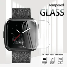 Закаленное стекло для Fitbit Versa, Защита экрана для умных часов Fitbit Versa Lite, Взрывозащищенная прозрачная пленка с защитой от царапин