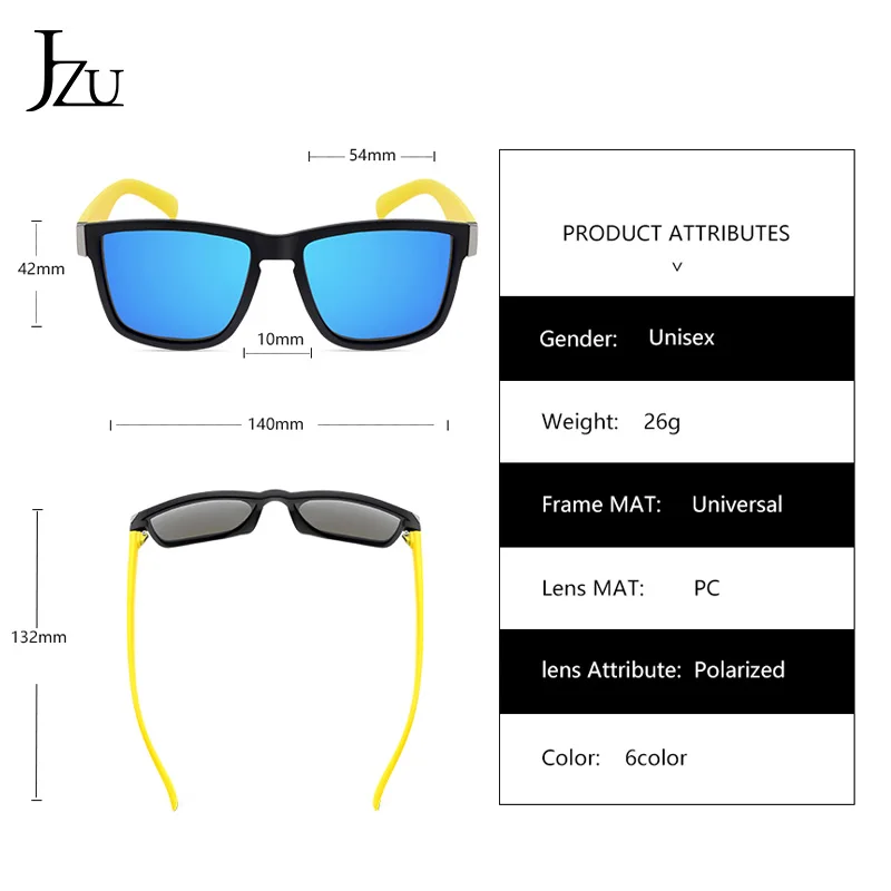 JZU классические поляризационные солнцезащитные очки для мужчин модные очки для вождения покрытие черная оправа для рыбалки вождения очки мужские солнцезащитные очки Oculos