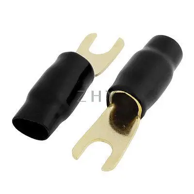 

2 Pcs Black PVC Sleeve Pre Insulated Terminals Connectors Cable Lug OGA