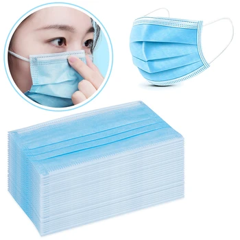 

Disposable Face Masks 3 Layer Filter Facial Protective Safety Mouth Mask Anti PM2.5 Elastic Ear loop Face Care