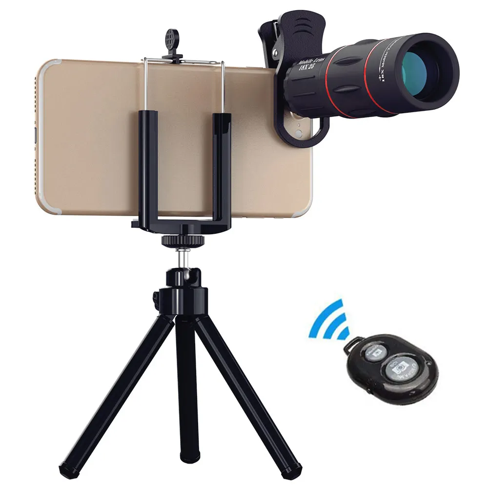 APEXEL 18X телескоп зум-объектив Монокуляр мобильный телефон объектив камеры для iPhone samsung смартфонов для кемпинга охоты спорта - Цвет: with tripod bluet