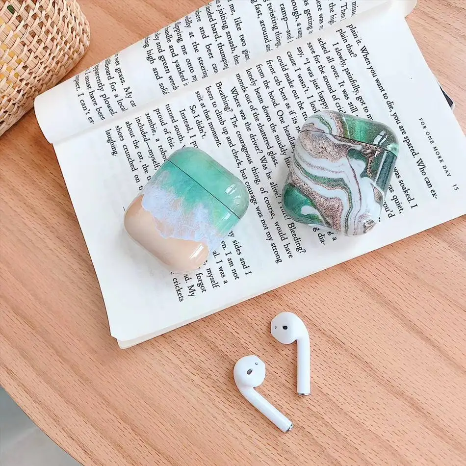 Чехол для наушников Airpods 2 чехол Роскошный Мраморный чехол для наушников для Apple Air Pods чехол для защиты кожи чехол для наушников Аксессуары