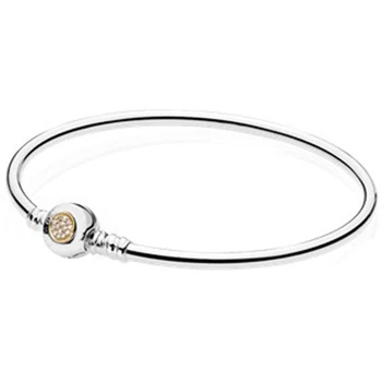 

925 Sterling Silver yellows crystal Classic Head bracelet & bracelets Beads Accessories Women Collocation pendants 8032