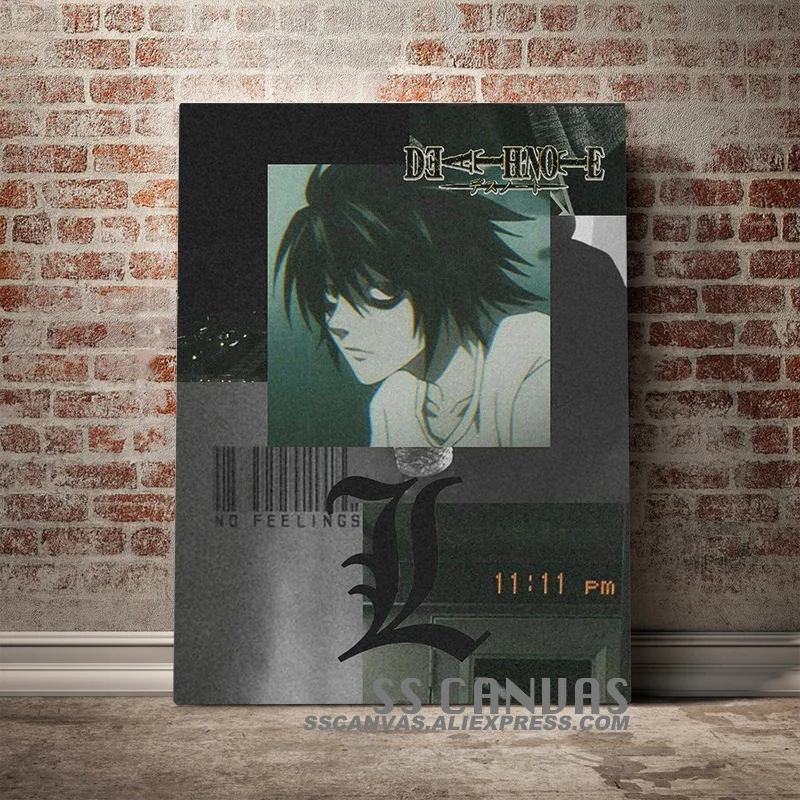 L персонаж тетрадь смерти Аниме Холст Живопись Декор стены искусства картины