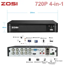 ZOSI 720P H.265 8-канальный сетевой видеорегистратор 4-в-1 CVBS AHD CVI TVI CCTV цифровой видеогеристратор обособленный для безопасности DVR RJ45 цифрового видео Регистраторы HDMI видео Выход