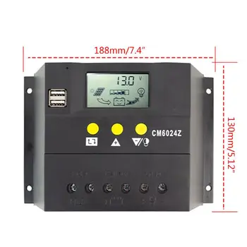 

50A 60A Solar Charge Controller 12V 24V for PWM with Auto LCD