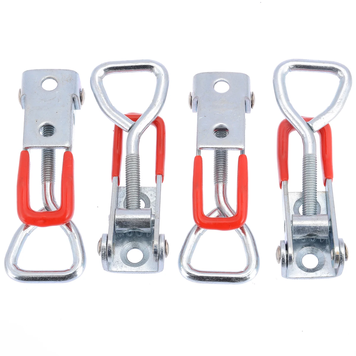 4Pcs Adjustable Cabinet Boxes Lever Handle Clamp Silver Tool For Office Home Shop Toggle Latch Catches Lock Hasps