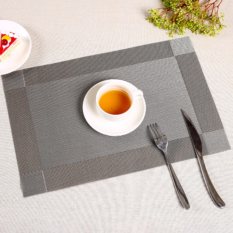 Rectangle PVC Coasters Stand For hot pot Coaster Dining Table placemat Slip Insulation Pad heat resistant Plastic Pan Table Mat - Цвет: Deep Gray