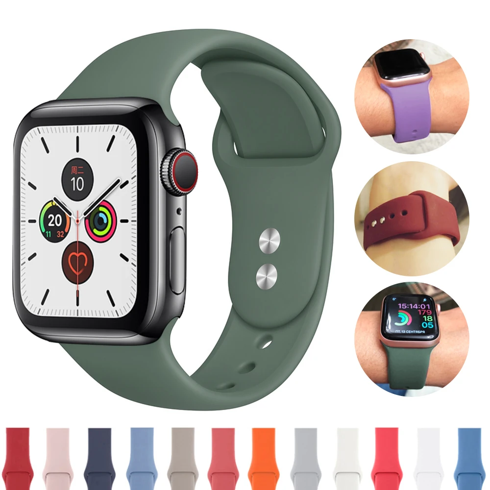 Мягкий силиконовый сменный спортивный ремешок для 38 мм Apple Watch Series1 2 3 4 5 42 наручный