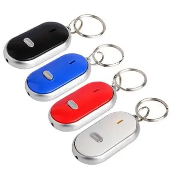 

Anti-Lost LED Key Finder Find Locator Keychain Whistle Beep Sound Control Torch