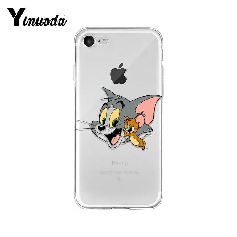 Yinuoda чехол для телефона с рисунком кота и мыши Тома и Джерри чехол для iphone 8 7 6 6S Plus X XS MAX 5 5S SE XR 10