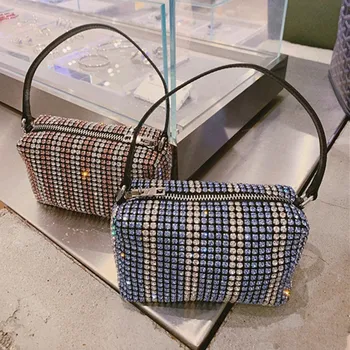 

Diamond Square Shoulder Messenger Bag Diamond Handbag Famous Desiger Drop Shipping Bingbing Evening Social Bag Model Style