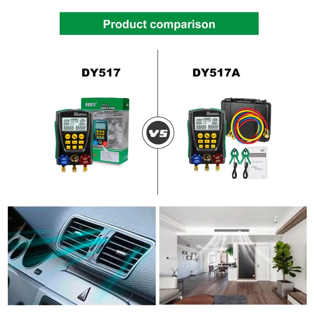 Цифровой манометр DUOYI R410a измеритель давления в вакууме для кондиционера PK Test O