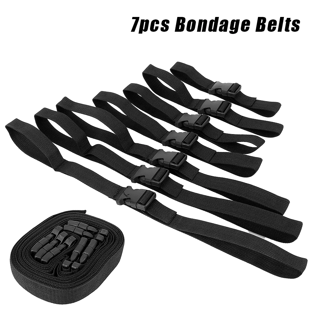 SM Bondage Gear 7 Pcs Restraints Bondage Belts Nylon Rope Erotic Fetish Handcuffs Harness Sex Toys for Couples Adult Games