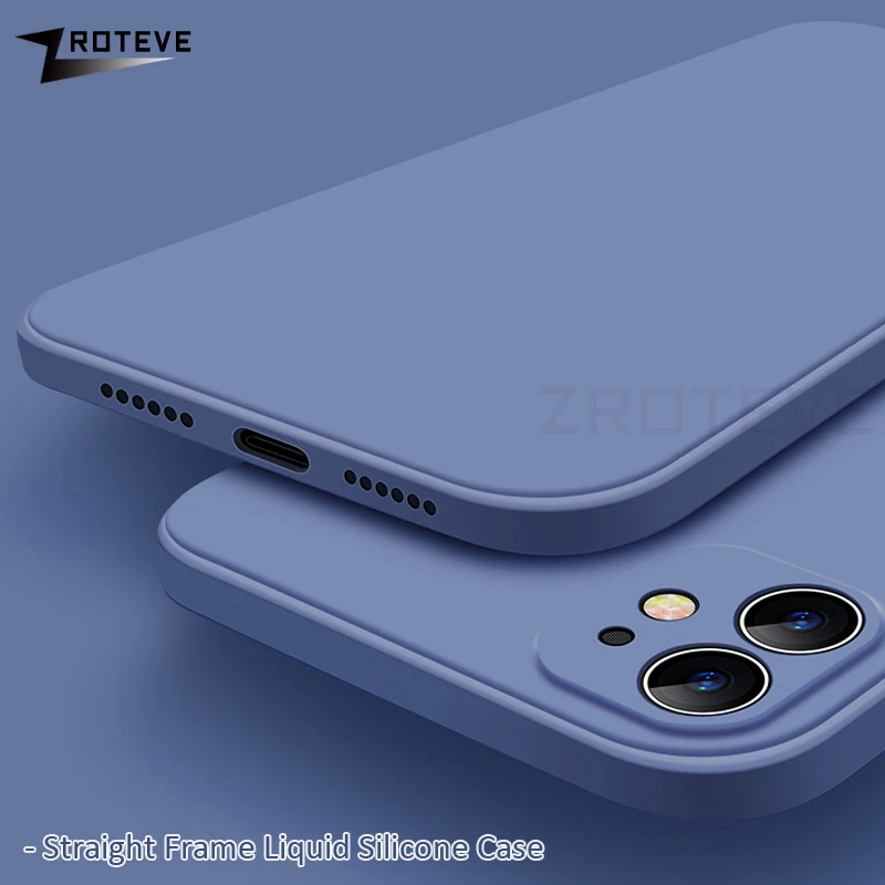 ZROTEVE Cover For iPhone 13 12 11 Pro Max Case Liquid Silicone Coque X S XR XS Mini Cases | Мобильные телефоны и