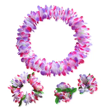 

Hawaiian Artificial Flowers Leis Garland Necklace Bracelet DIY Fancy Dress Accessories Tropical Hawaii Beach Party Decoration