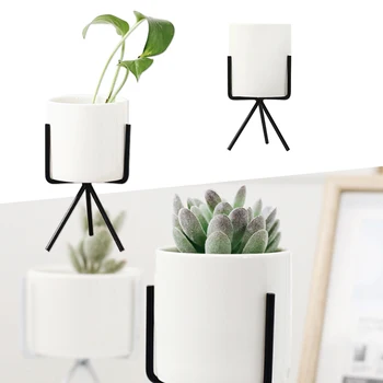 

Flower Pot Flower Pot Rack Geometric 2PCS/Set Vase Display Stand Planting Potted Plant Home Flower Stand Creative Metal Garden