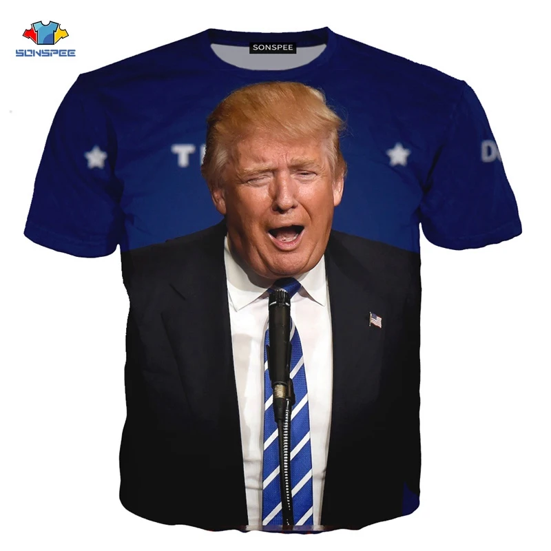 SONSPEE футболка с Дональдом Трампом футболка с 3D забавными мышцами и Трампом модная мужская одежда в стиле хип-хоп Детская рубашка мужская рубашка с американским рисунком - Цвет: 12