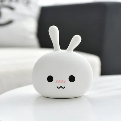 Led-ночник день рождения-игрушки Светящиеся-игрушки-Звездная романтическая новинка кролик индукционный светильник Домашнее животное детская спальня со светом сна - Цвет: Белый