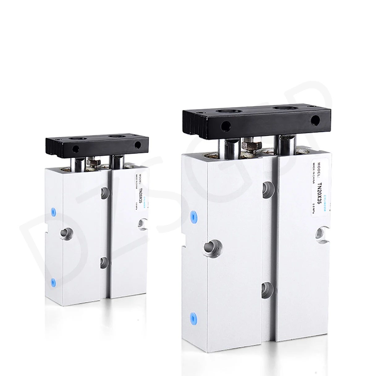 Doppio Stelo Tn Tipo Pneumatico Cyaibair 20Mm Alesaggio 10Mm 16Mm 20Mm 25Mm 32 Corsa Piccola In Lega Di Alluminio 30 35 40 45 50 60 70 75Mm