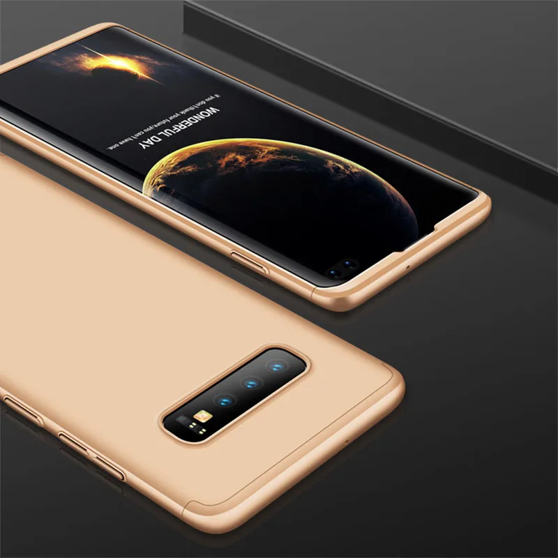 Для samsung Galaxy S10 Plus твердый корпус для телефона PC защита противоударный чехол для samsung S10 Plus - Цвет: Золотой