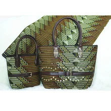 Новое поступление моды Micle настоящая мягкая новая восковая ткань с женской сумочкой набор. Африканская Анкара восковая сумка для шитья