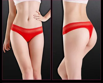 

3 Piece] Women's panties sexy cotton hollow lace low waisted seamless women's briefs Women's thong