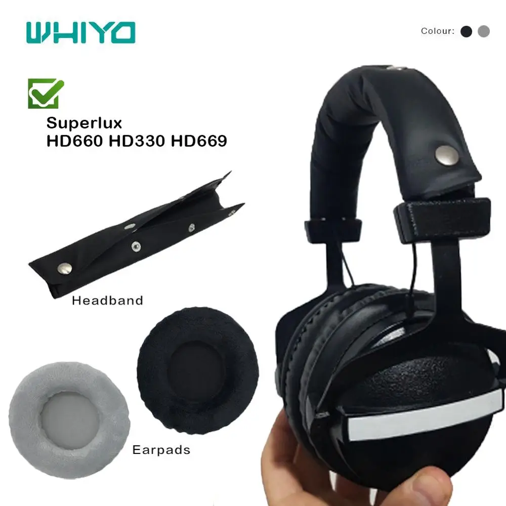 Мягкие бархатные сменные амбушюры Whiyo для Superlux HD330 HD662 HD662B HD660 HD668B HD669 HD681 EVO | Аксессуары для наушников -4000543477693