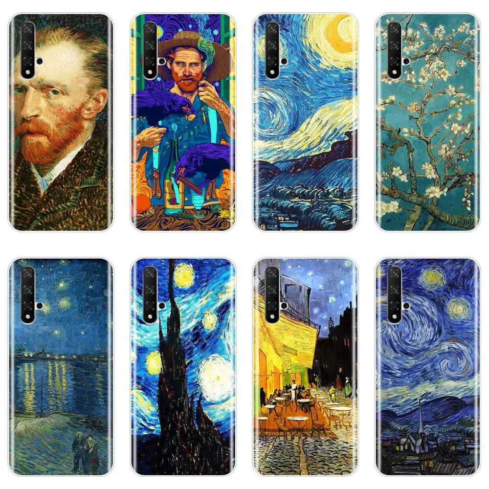 Мягкий силиконовый чехол для телефона Huawei Honor 8A Pro 8S V20 Van Gogh накладка с рисунком 10i