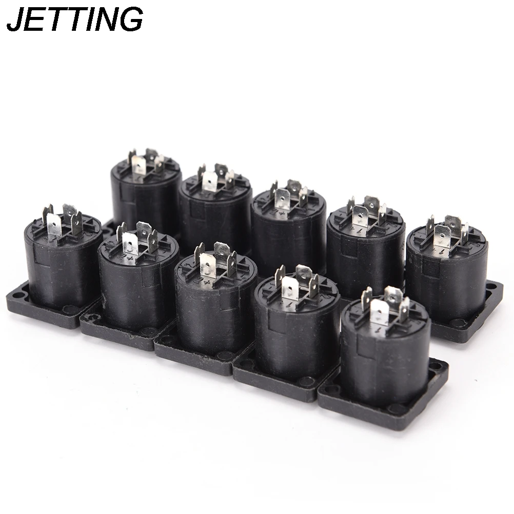 10pcs/lot  4 Pin Speakon Female Jack Socket Connector Audio Loudspeaker Amplifier Converter for PA Amplifier Cable